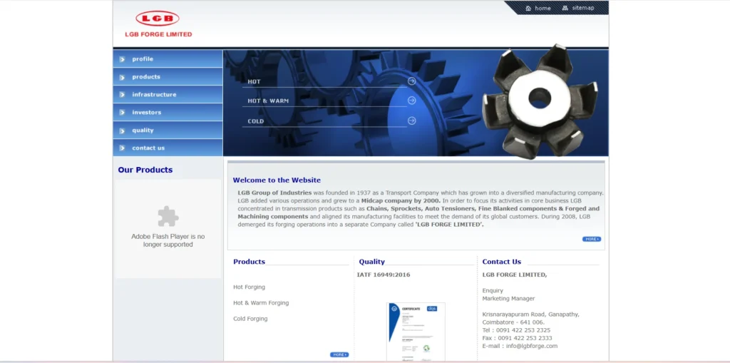  Manufacturing Company in Coimbatore -L⁠GB Forge Lim‌ited