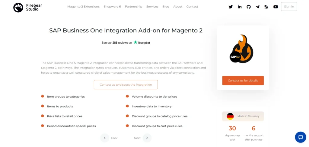 Magento SAP Integration Solution - Firebear Magento SAP Integration Add-on