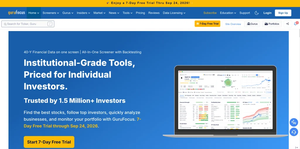 financial statement analysis tool - GuruFocus