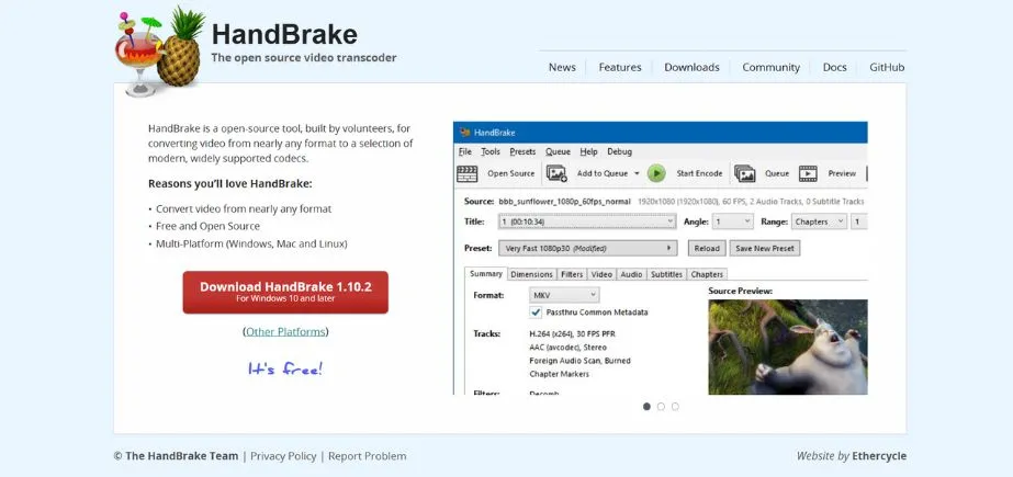 HandBrake - Free MOV to MP3 Converters