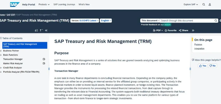 SAP Treasury and Risk Management - Treasury Management Software