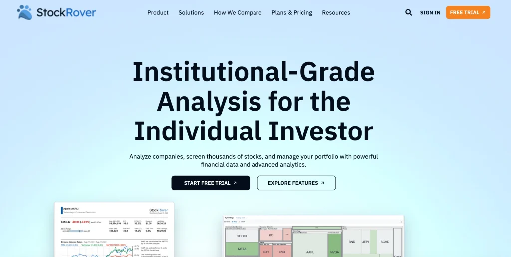 financial statement analysis tool -Stock Rover 