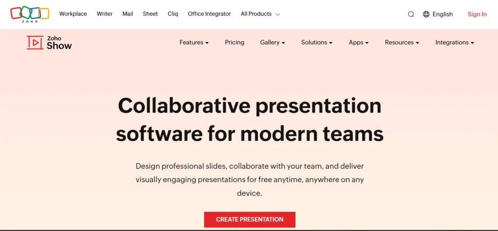 Zoho Show - Presentation Software