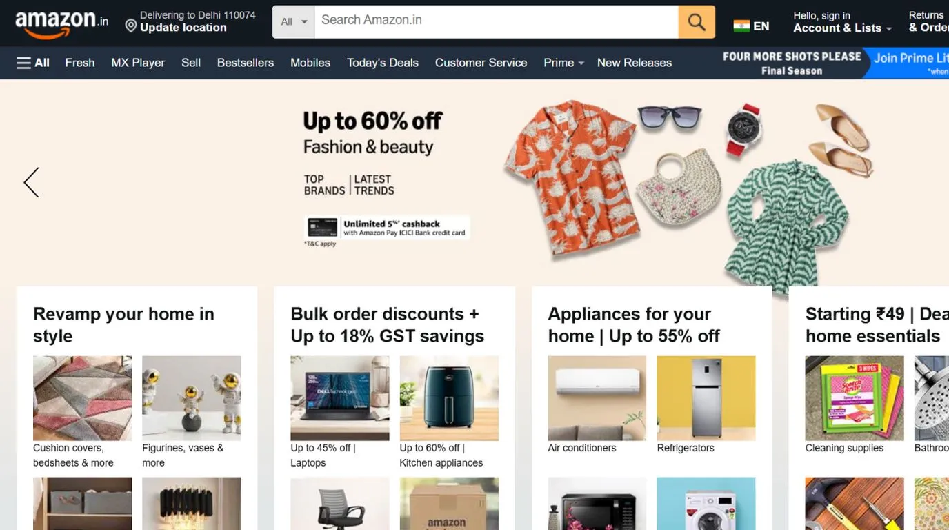 amazon - e commerce companies in Bangalore