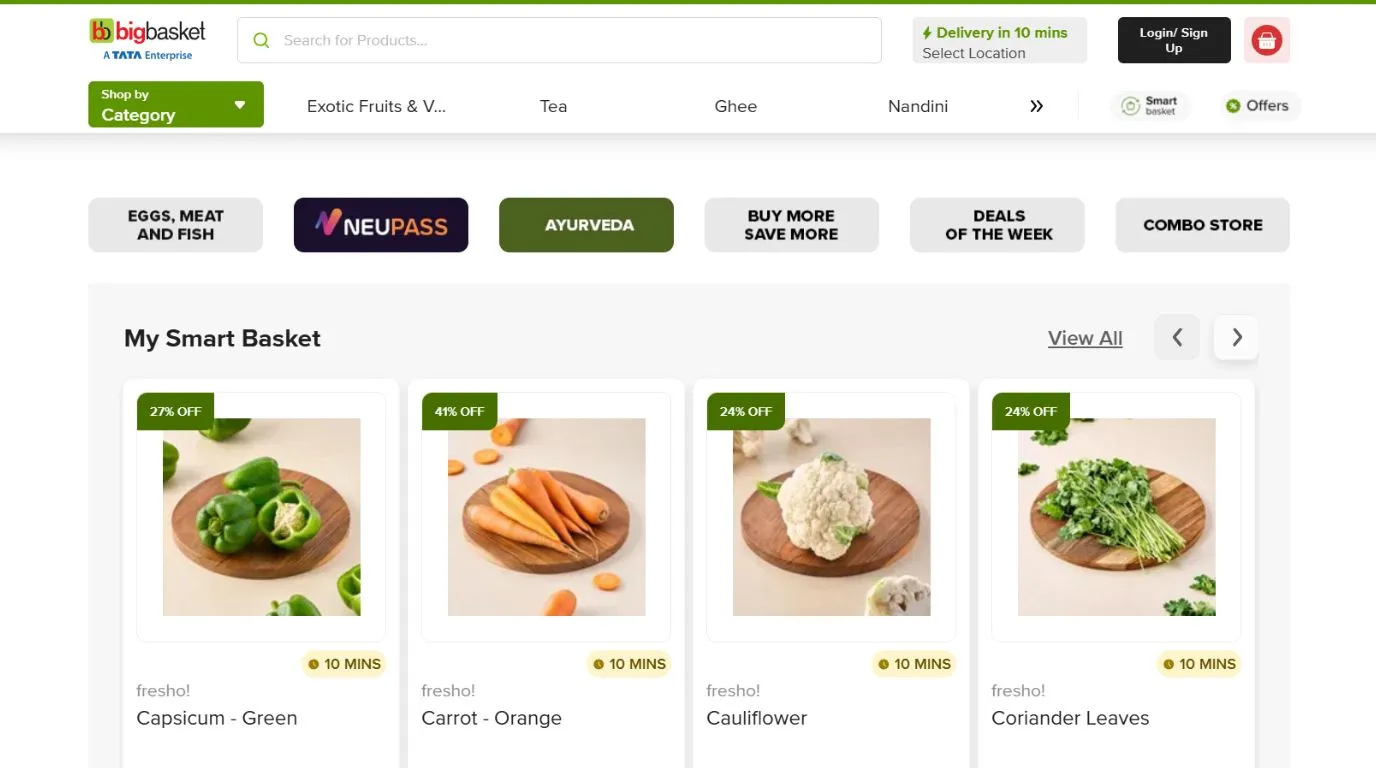 bigbasket - e commerce companies in Bangalore