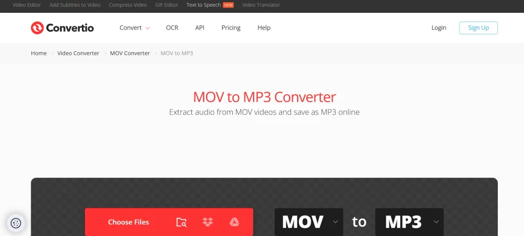 Free MOV to MP3 Converters-convertio