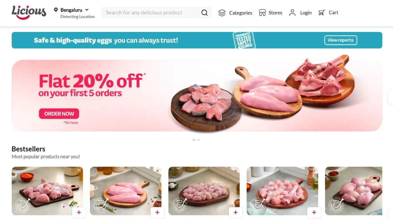 licious - e commerce companies in Bangalore