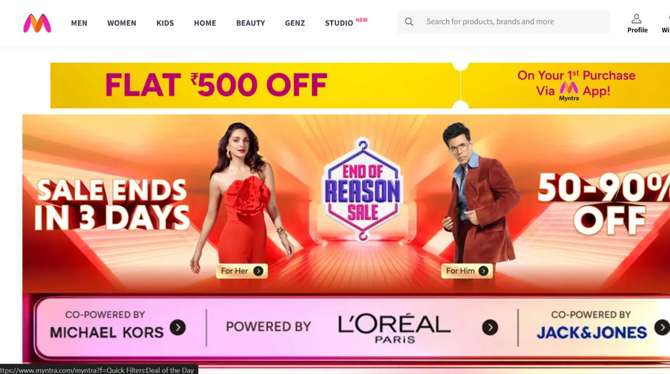 myntra - e commerce companies in Bangalore