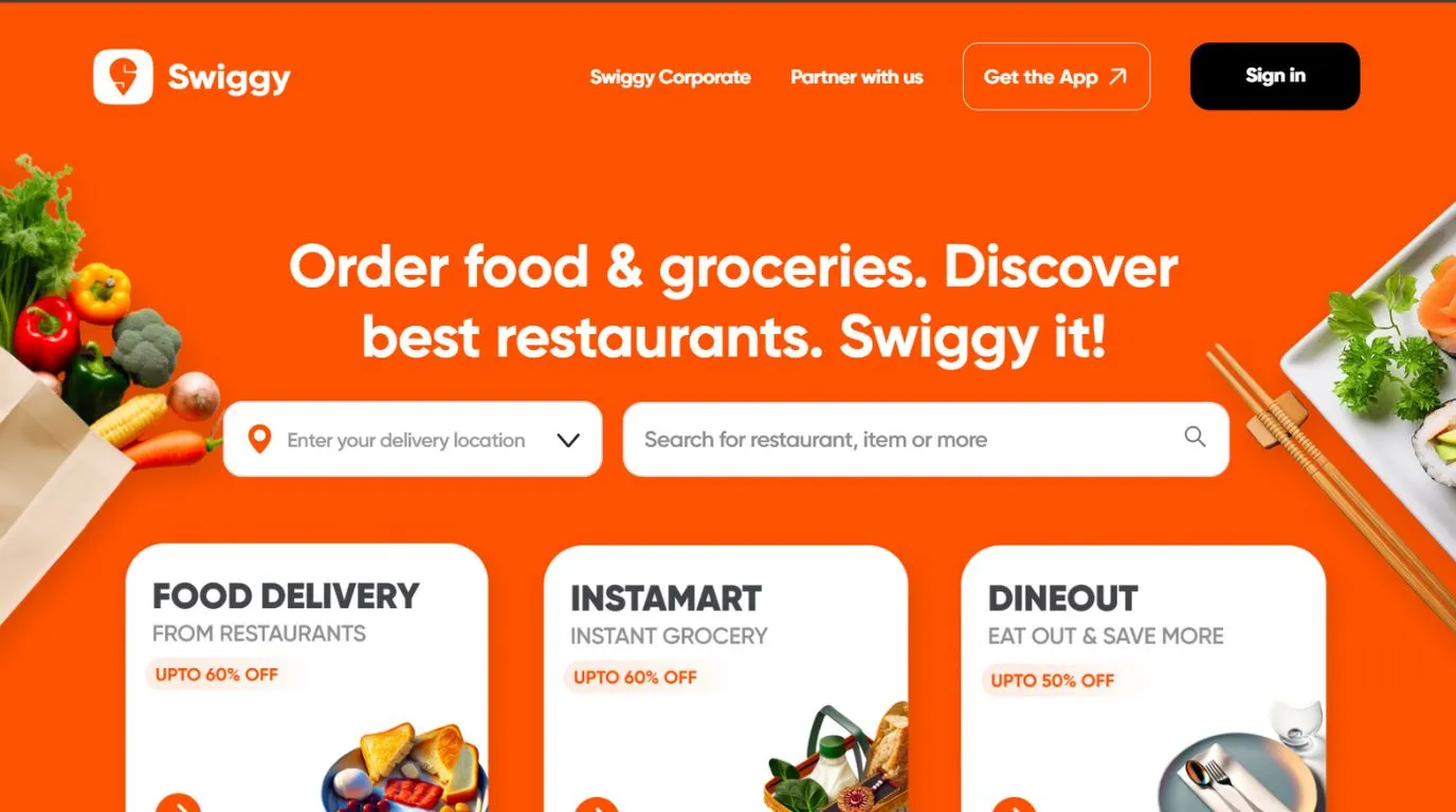 swiggy - e commerce companies in Bangalore
