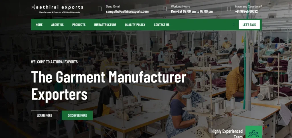 Manufacturing Company in Tirupur- Aathirai Export‍s