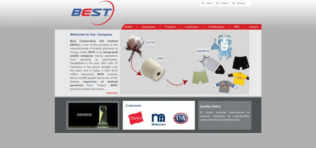  Manufacturing Company in Tirupur- Best Co​rporati‍on (P) L‌imit‌ed