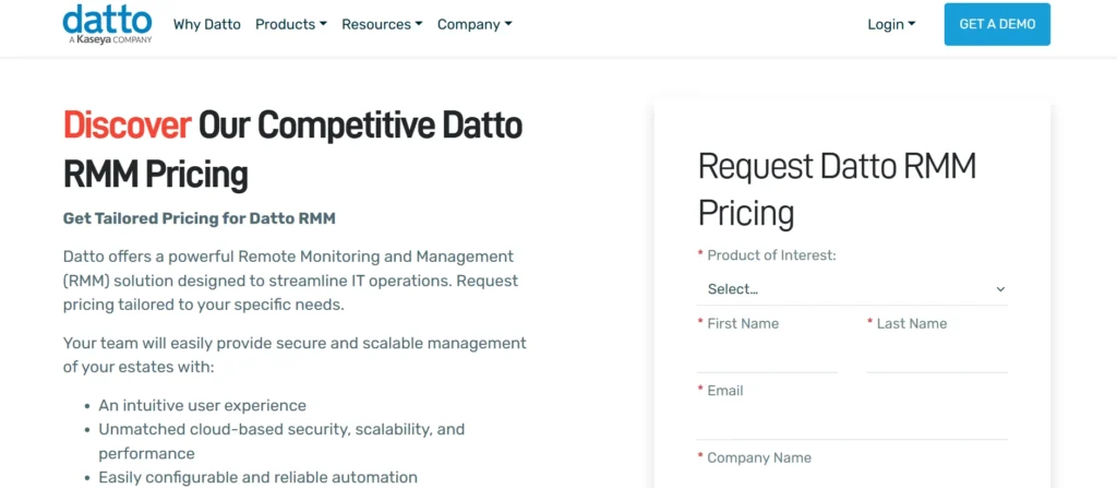 Remote Monitoring and Management (RMM) Tools
- Datto RMM