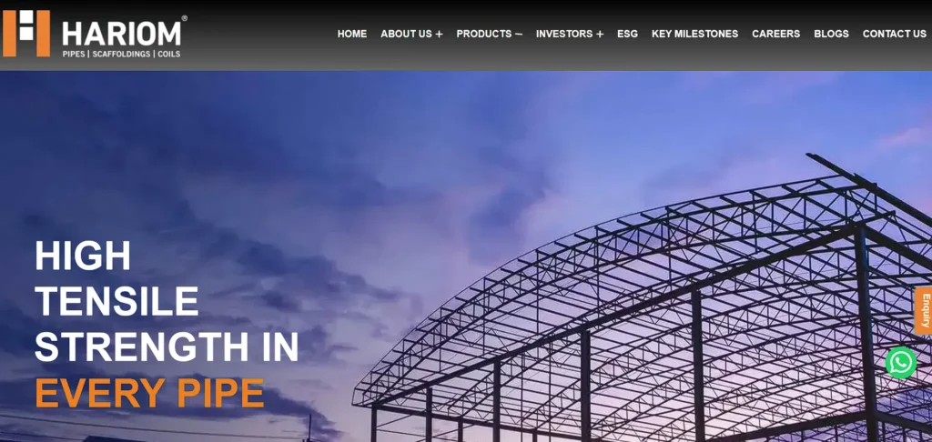 Manufacturing Companies in Hyderabad - Hariom Pipe Industries Limited