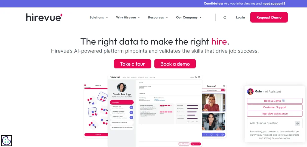 AI tool for HR- H​ireVue 