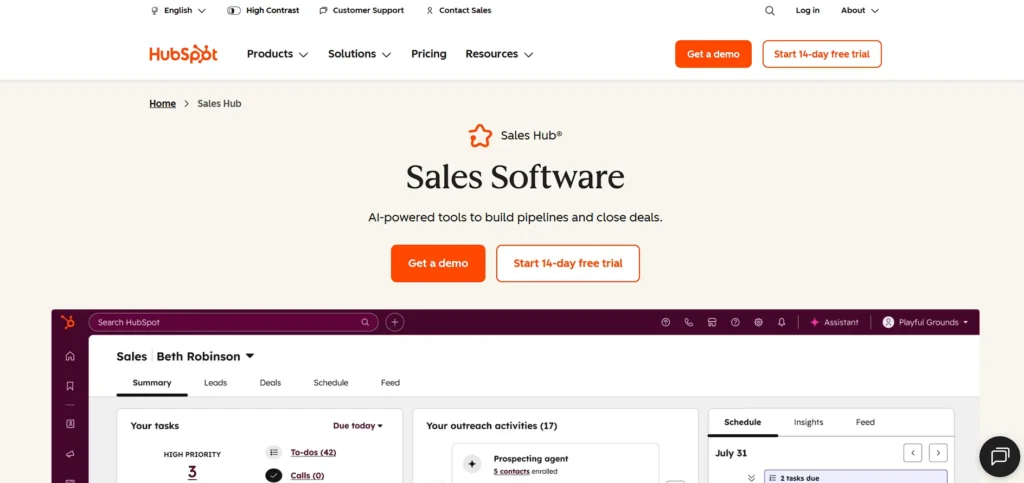 sales tracking software -  HubSpot CRM