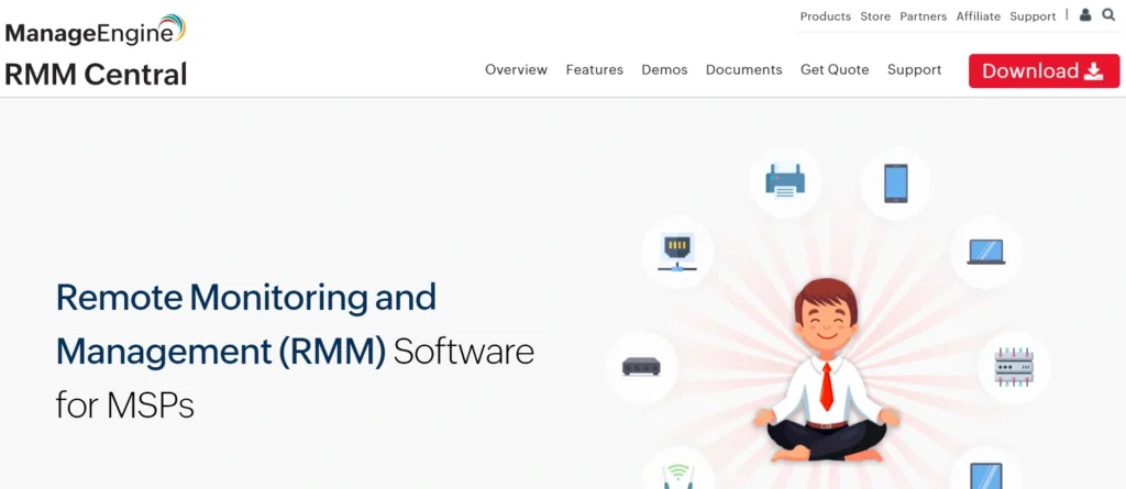 Remote Monitoring and Management (RMM) Tools
- ManageEngine RMM Central