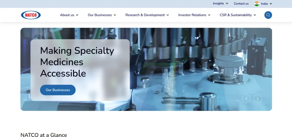 Manufacturing Companies in Hyderabad - NATCO Pharma Limited