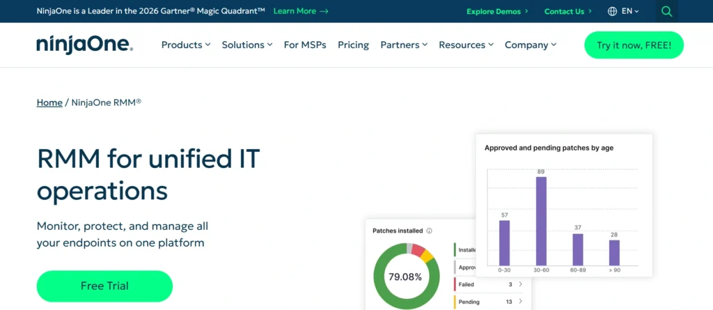 Remote Monitoring and Management (RMM) Tools
- NinjaOne