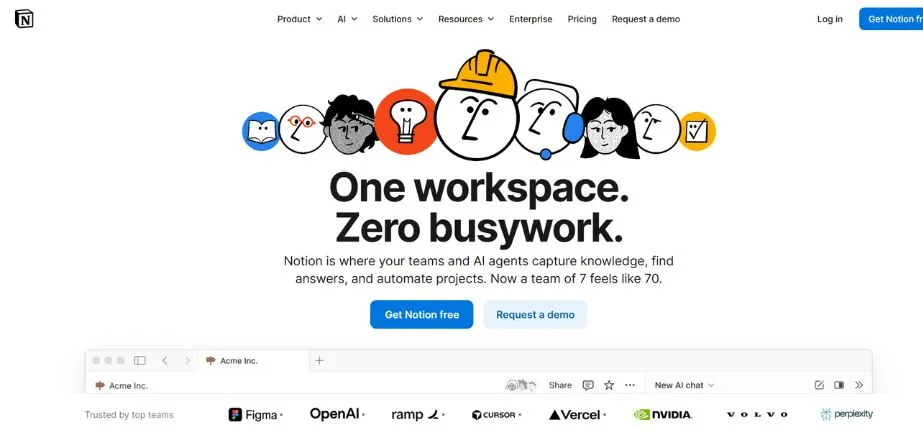 Notion - Marketing Project Management Tools