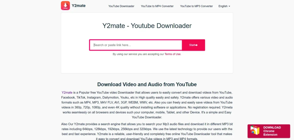 YouTube Audio Downloader Online
- Y2Mate