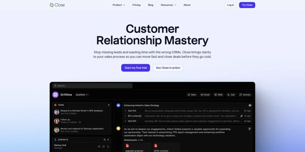 CRM Software for Startups - Close CRM