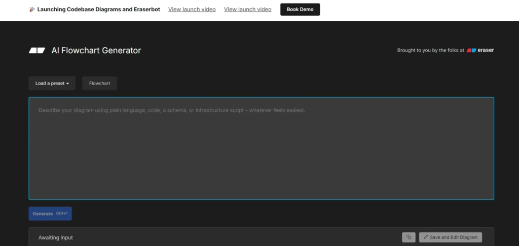 Eraser.io AI Flowchart Generator
