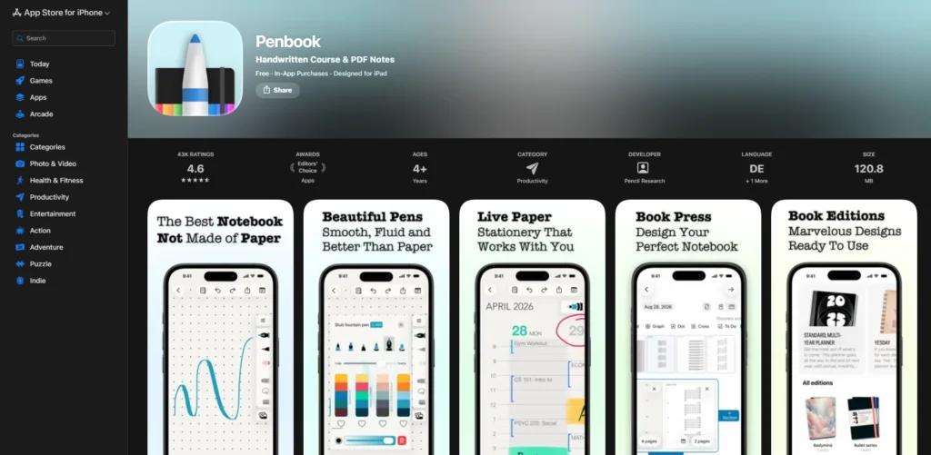 Note Taking Apps for iPad-Penbook