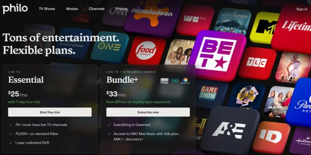 Philo - YouTube TV Alternatives
