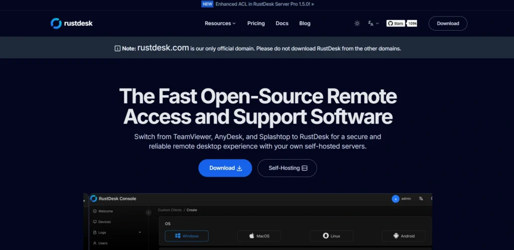 Free Remote Access Software-RustDesk