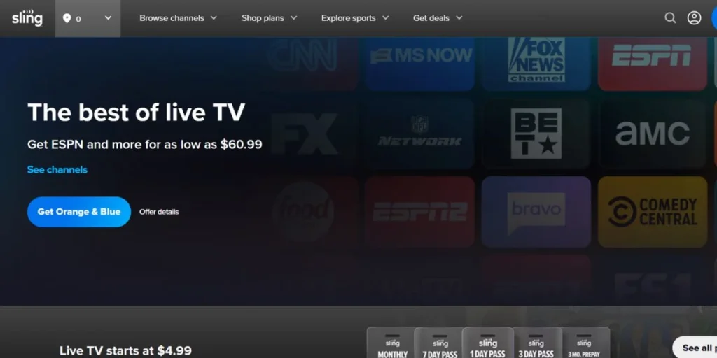 Sling TV (Orange + Blue) - YouTube TV Alternatives