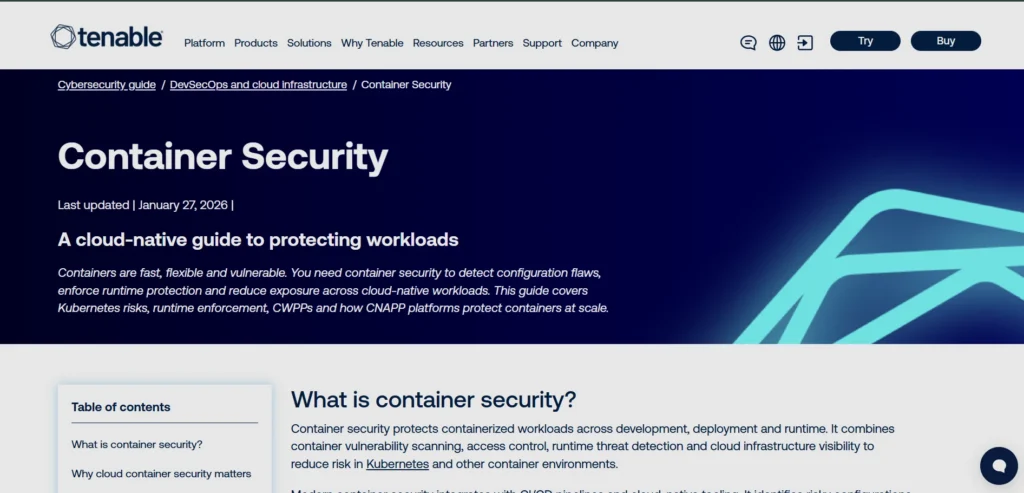 Container Scanning Tool - Tenable Container Security