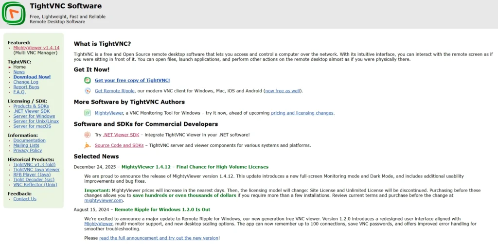 Free Remote Access Software-TightVNC