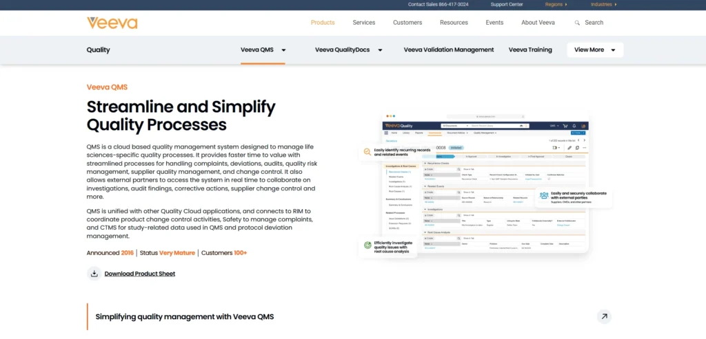 Quality Management System software - Veeva Vault QMS