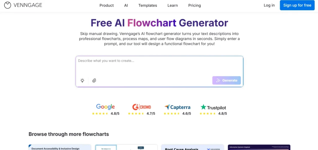 Venngage AI Flowchart Generator