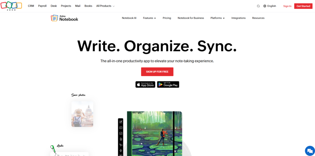 Note Taking Apps for iPad-Zoho Notebook