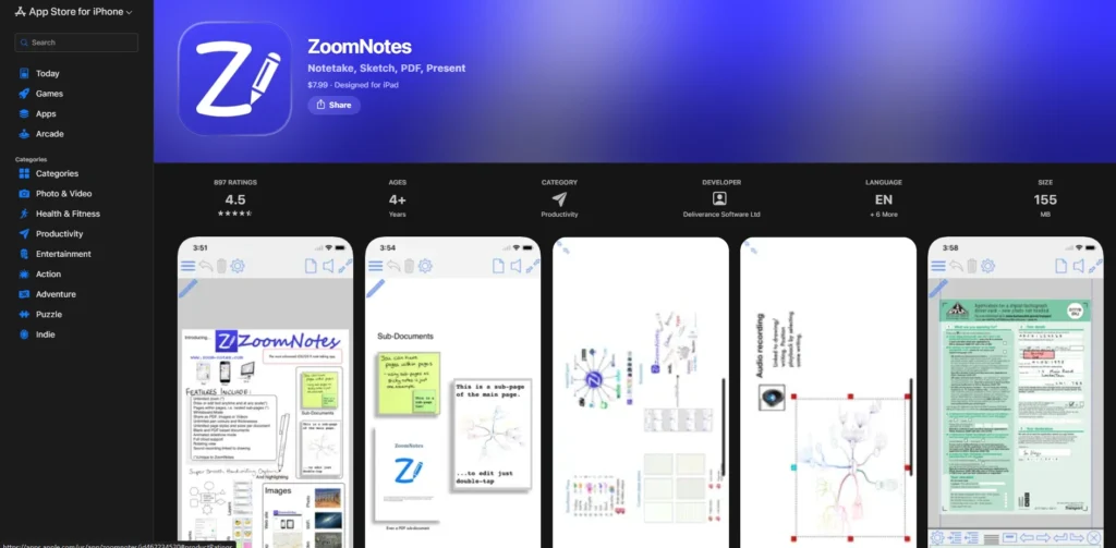 Taking Apps for iPad- ZoomNotes