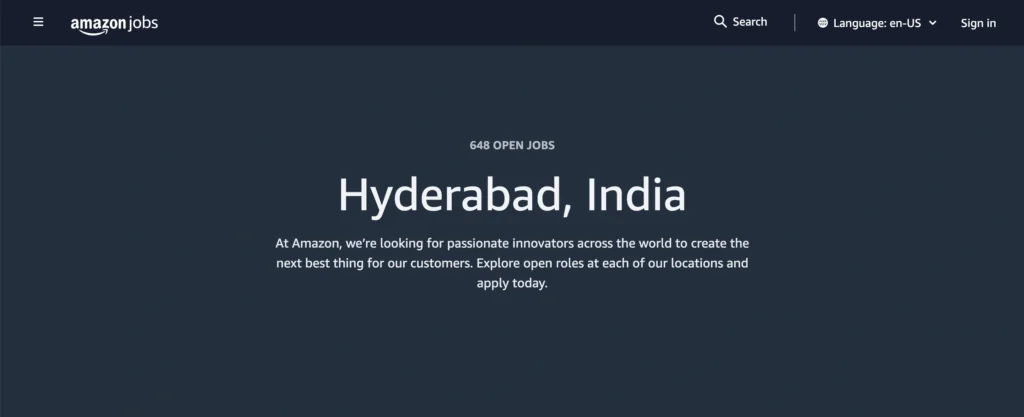 MNC Company in Hyderabad - Amazon