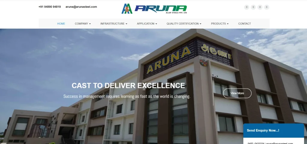 Manufacturing Company in Madurai- Aruna Alloy S⁠t‌eels⁠ Pvt. Ltd.
