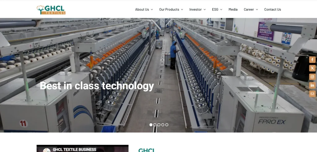 Manufacturing Company in Madurai- GHCL Textil‌es Li‌mit​ed