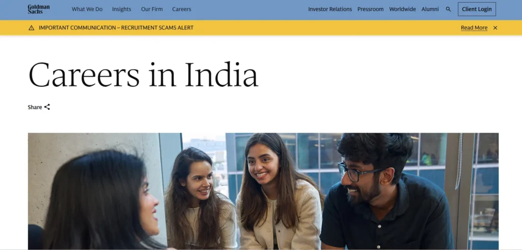 MNC Company in India- Goldman Sachs India