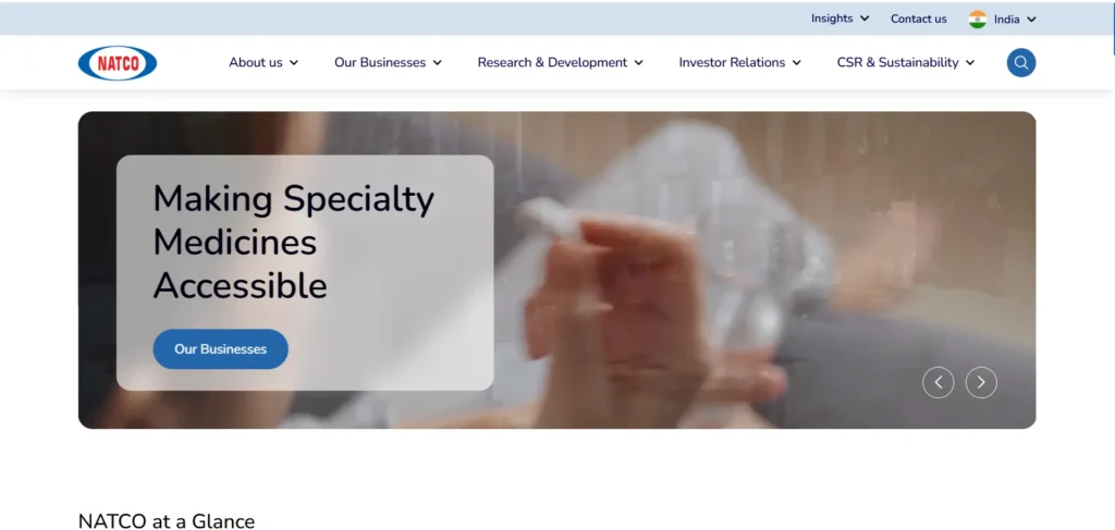 Manufacturing Company in Hyderabad- Natc‍o Pharma