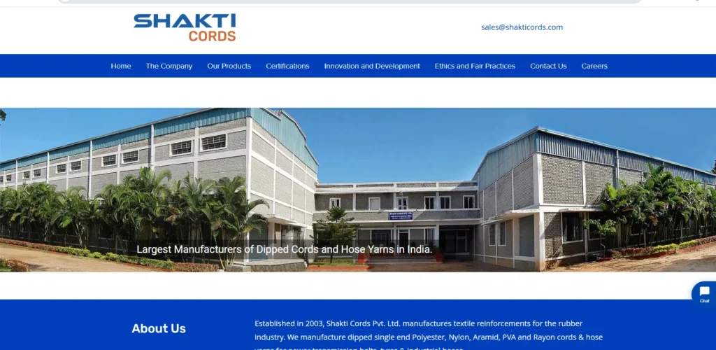 Manufacturing Company in Madurai- Shakti Cord‌s Pvt. Ltd.‌