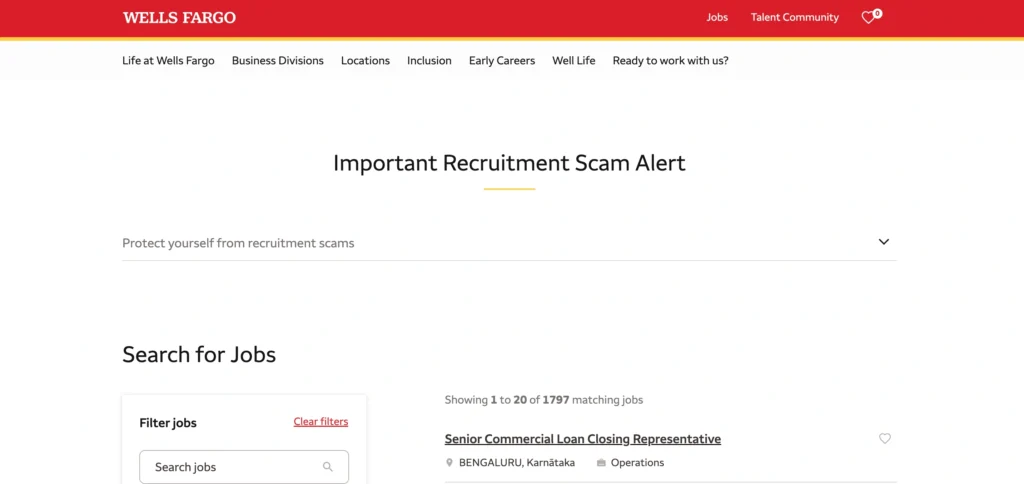 MNC Company in Hyderabad - Wells Fargo