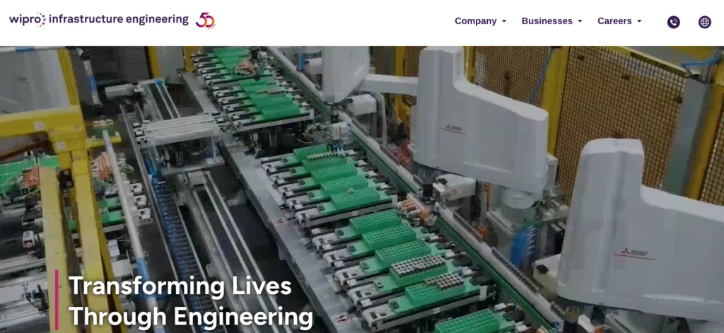 Manufacturing Company in Peenya - Wipro Infrastructure Engineering