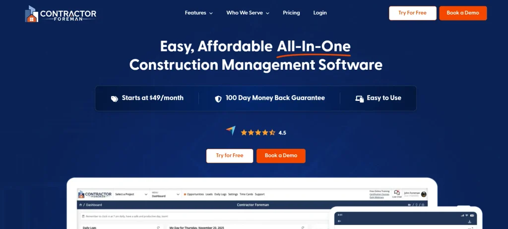 Construction Project Management Software- Contractor Foreman