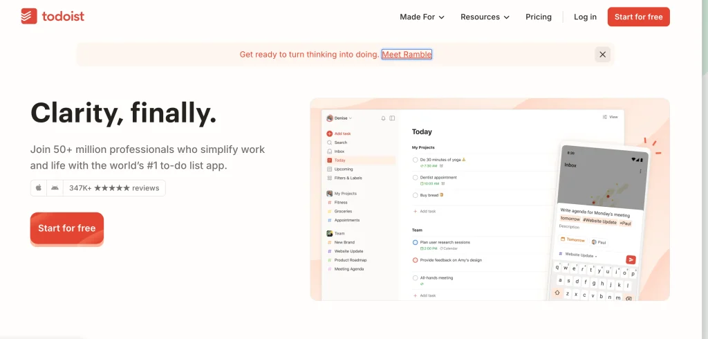 App for time management - Todoist 